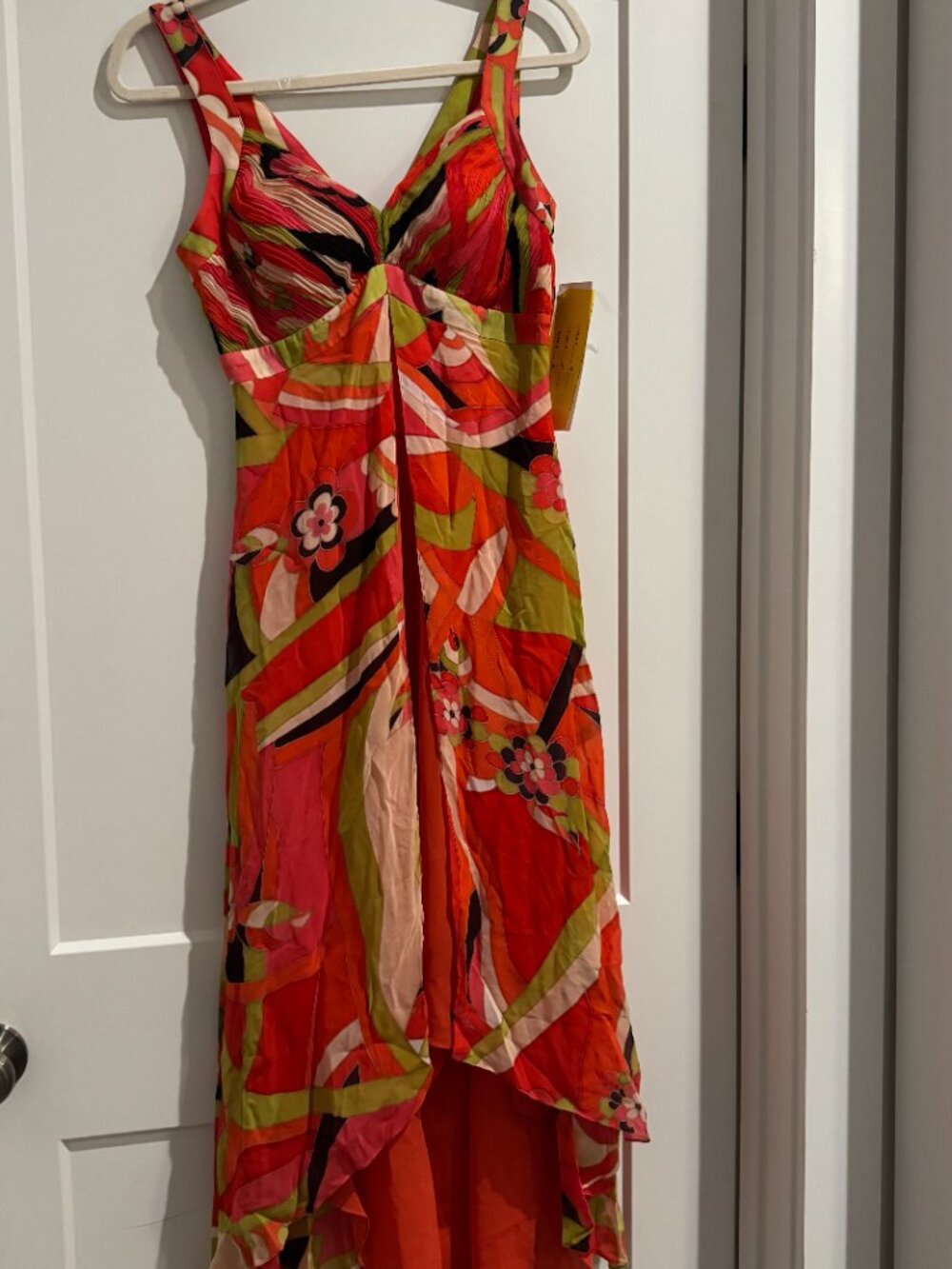 Sue Wong Dress Y2K Sexy #58 Cocktail SILK chiffon Evening Orange Beaded Hi Low - Picture 8 of 14